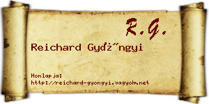 Reichard Gyöngyi névjegykártya